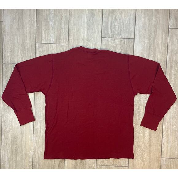 L.L. Bean Men’s XL Red Cotton Wool Thermal Crewneck Long Sleeve Shirt Canada - Picture 2 of 7
